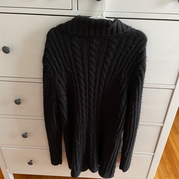 Sonoma life + style black knitted jacket, size L cozy fall winter minimalist - Picture 6 of 6